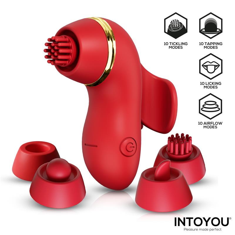Beeny Estimulador con 4 Cabezales, Succión, Tapping, Tickling y Licking – imagen 2