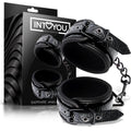Black Sapphire esposas ajustables para tobillos de cuero vegano