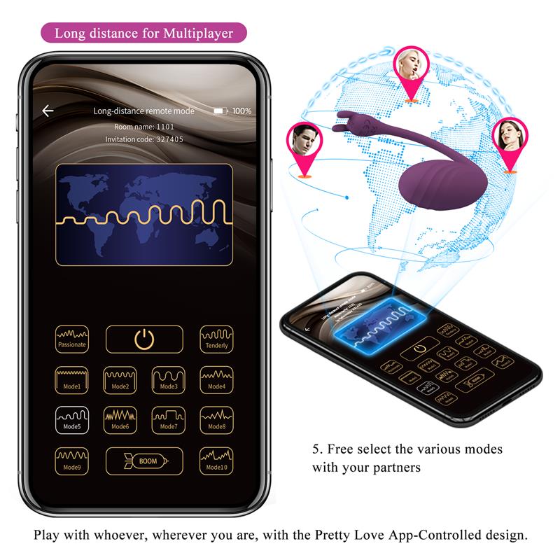 PrettyLove Catalina | Huevo Vibrador con APP Púrpura