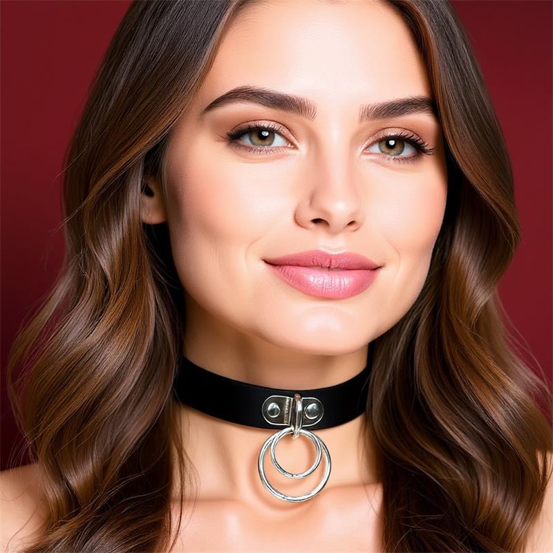 Cinderella · Collar con Doble Aro Cuero Vegano Talla Única