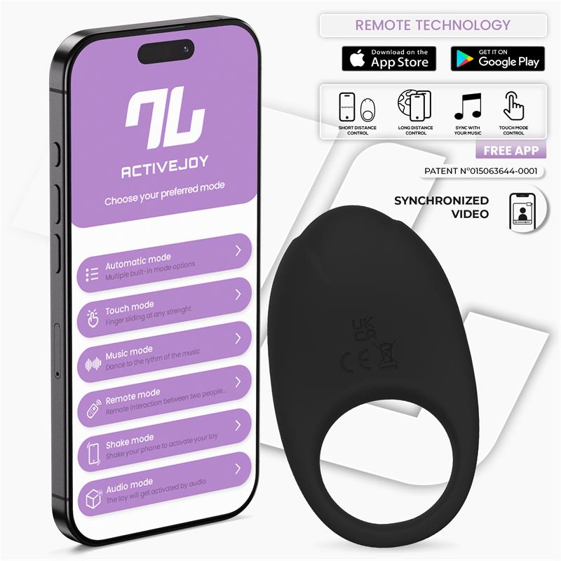 Intoyou Ringo anillo vibrador con APP negro