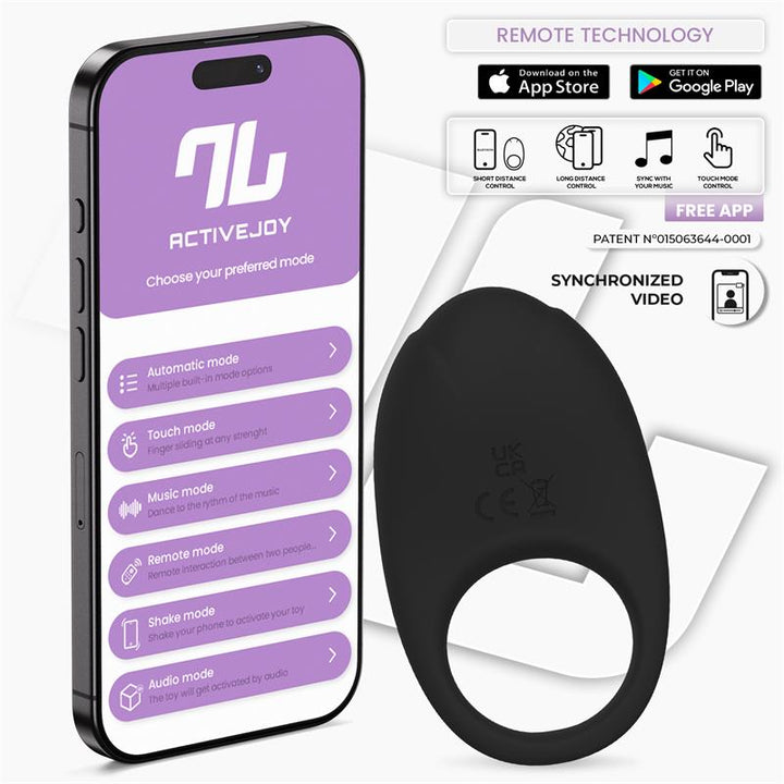 Intoyou Ringo anillo vibrador con APP negro