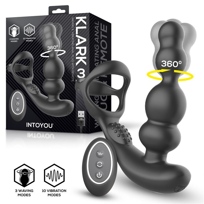 Intoyou · Klark Plug Anal Oscilante con Vibración y Control Remoto