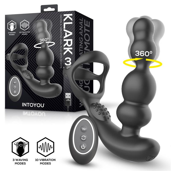 Intoyou · Klark Plug Anal Oscilante con Vibración y Control Remoto