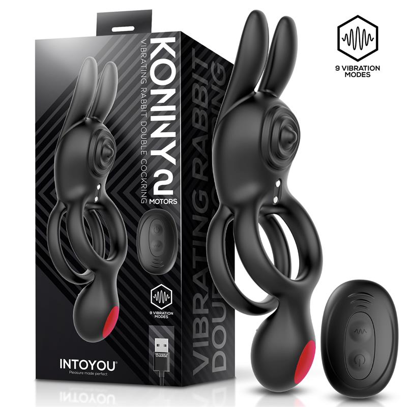 Intoyou · Konny Anillo Vibrador Doble con Conejito y Control Remoto