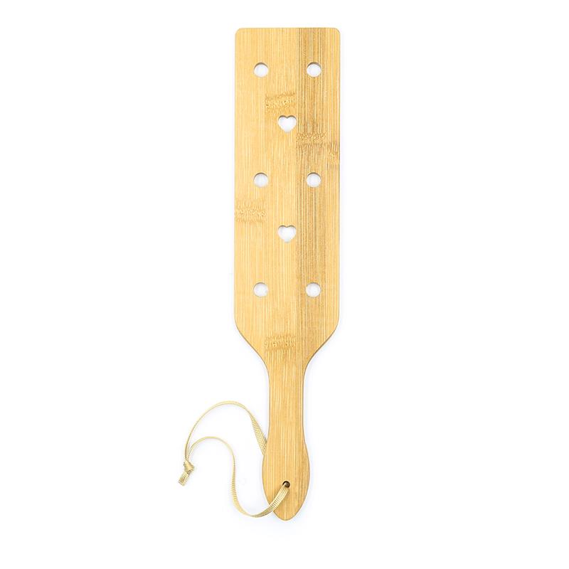 Latetobed pala BDSM de bambú con corazones 33 cm