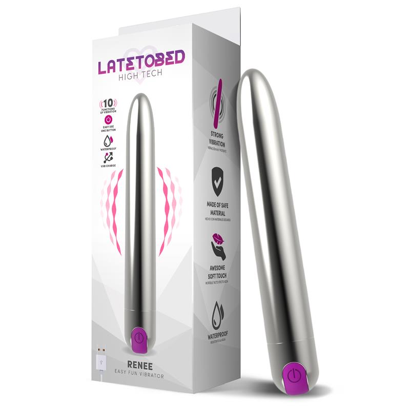 Latetobed Renee vibrador 10 funciones USB plata