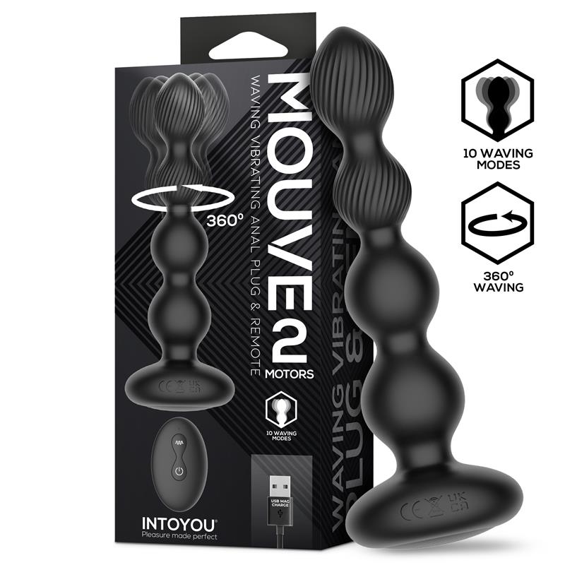 Intoyou · Mouve Plug Anal con Waving y Vibración con Control Remoto 2 Motores