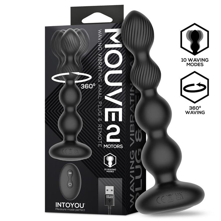 Intoyou · Mouve Plug Anal con Waving y Vibración con Control Remoto 2 Motores