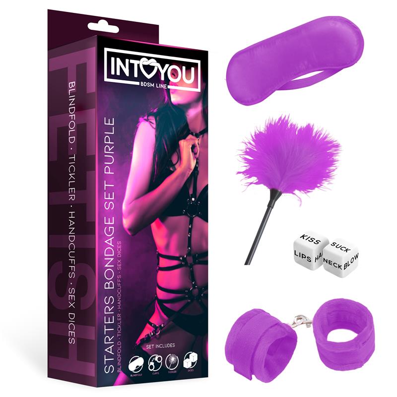 Intoyou Bdsm Line · Set de Bondage para Principiantes Starters 4 Piezas Púrpura