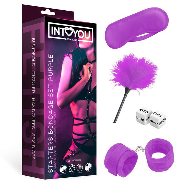 Intoyou Bdsm Line · Set de Bondage para Principiantes Starters 4 Piezas Púrpura
