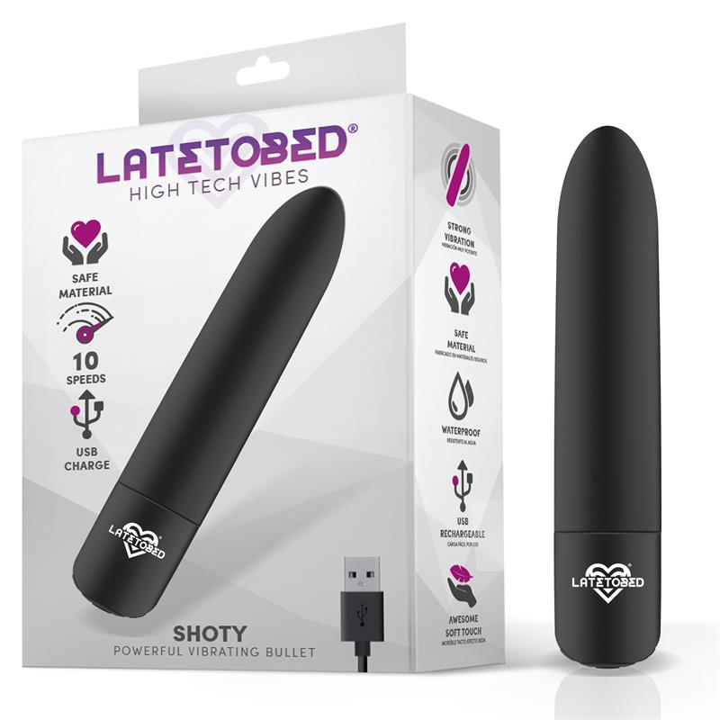 Shoty bala vibradora USB 10 velocidades negra